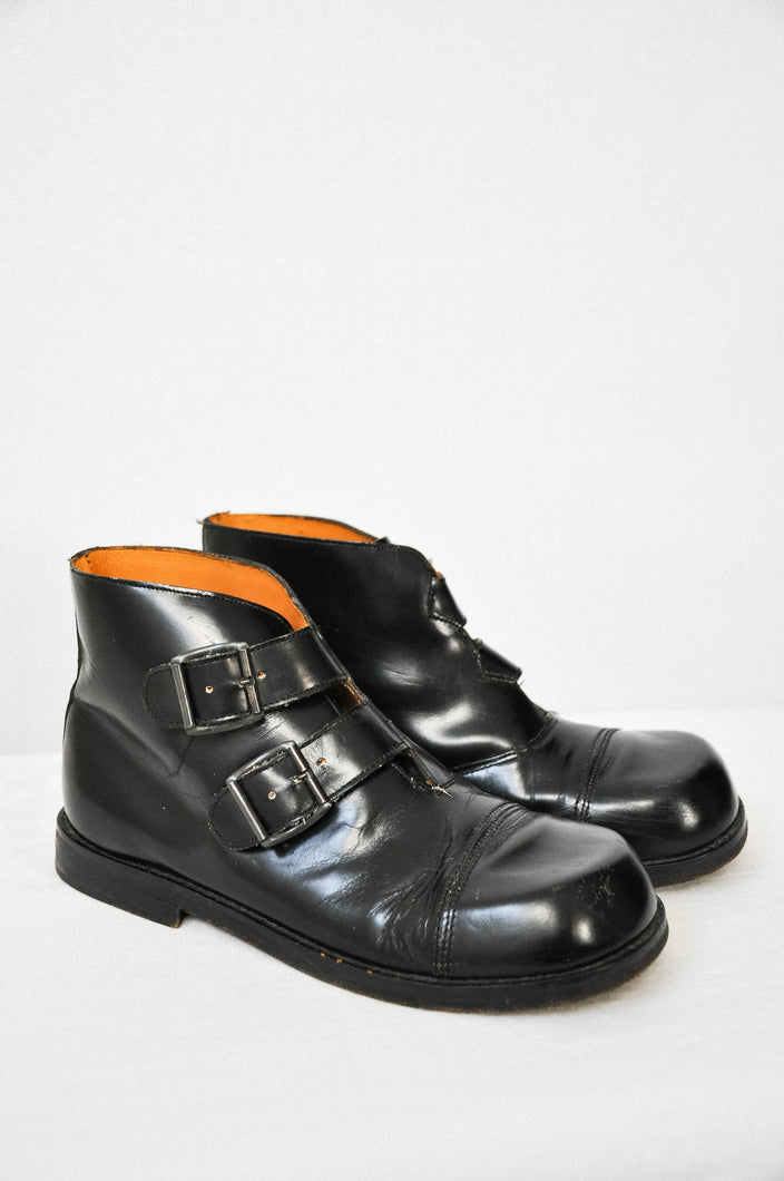 Vintage Round Toe Leather Boots | Size W7.5-8.5