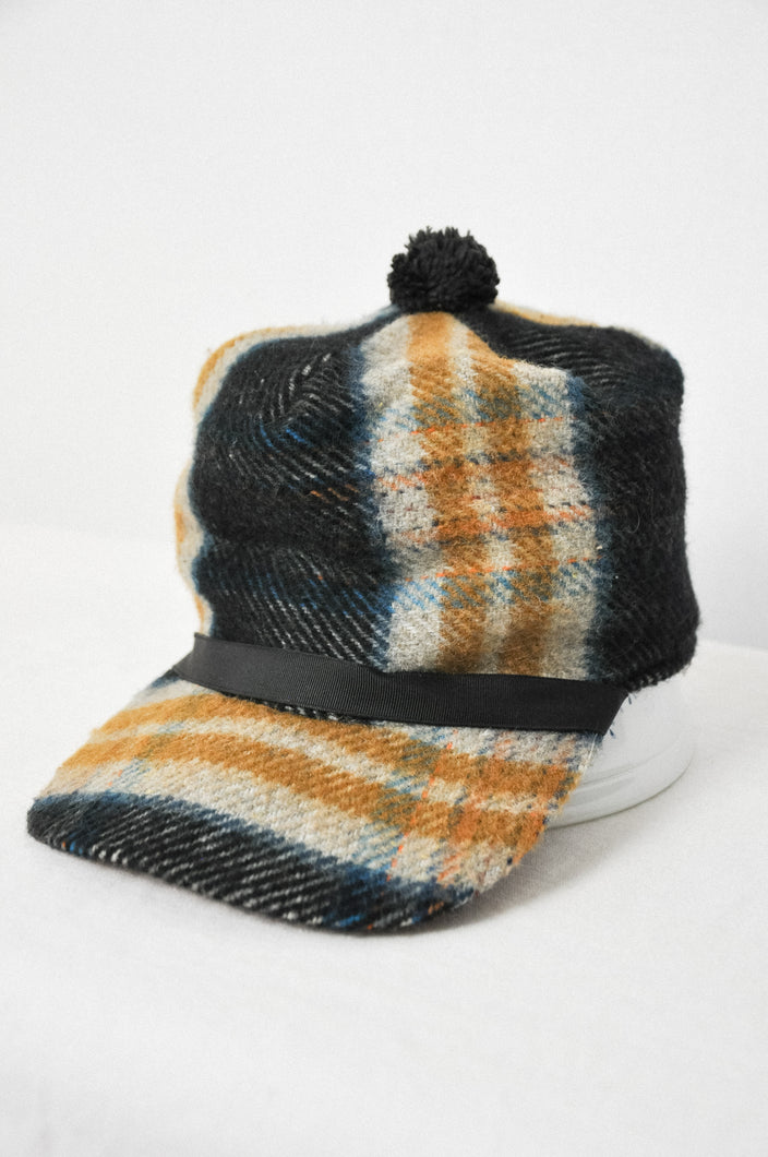Vintage Plaid Wool Hunting Cap Hat