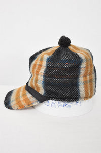 Vintage Plaid Wool Hunting Cap Hat