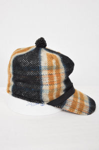 Vintage Plaid Wool Hunting Cap Hat