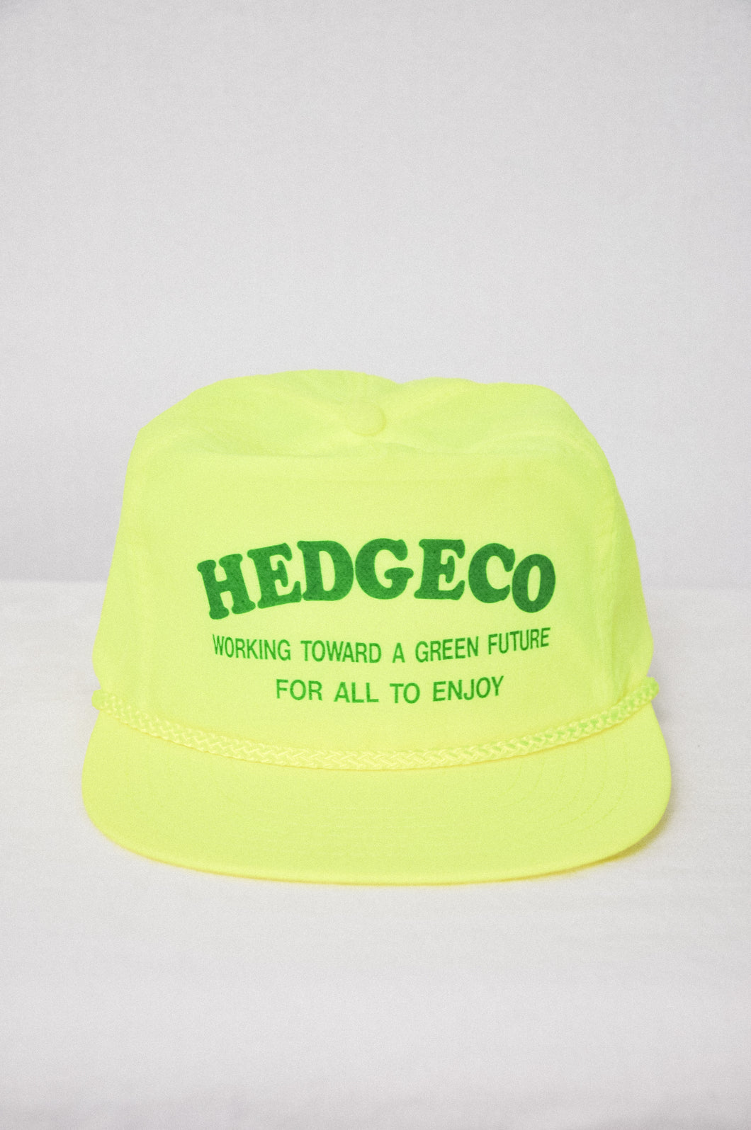 Vintage Neon Green Nylon Snapback Hat