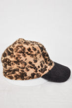 Load image into Gallery viewer, Vintage Fuzzy Angora Cheetah Print Ball Cap Hat