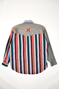 Vintage Western Stripe Snap Up | Size L/XL