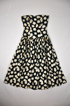 Load image into Gallery viewer, Vintage 1989 Yellow Rose Strapless Dress | Size Small