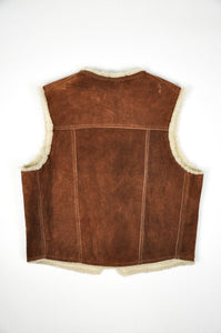 Genuine Leather and Sherpa Vest | Size XL