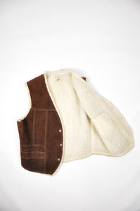 Genuine Leather and Sherpa Vest | Size XL