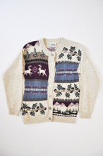 Charger l&#39;image dans la galerie, Cardigan en laine réflexions nordiques vintage | Taille S