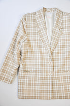 Load image into Gallery viewer, Vintage Neutral Plaid Blazer | Size L/XL