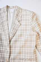 Charger l&#39;image dans la galerie, blazer à carreaux neutre vintage | Taille L/XL
