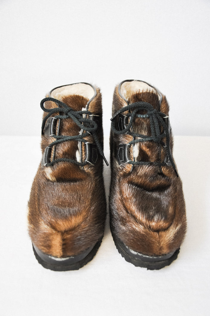 Vintage 1970s Blondo Seal Fur Boots | Size W7