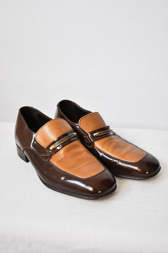 1970s Two-Tone Penny Loafers | Size M8.5