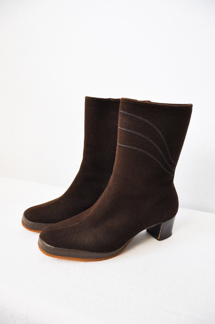 bottes marron en laine snowbelles kaufman, taille 8