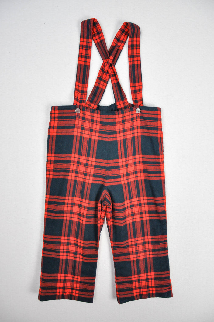 Vintage Viyella Plaid Overalls | Toddler 3