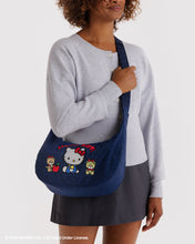Load image into Gallery viewer, Medium Nylon Crescent Bag | Embroidered Hello Kitty &amp; Teddy