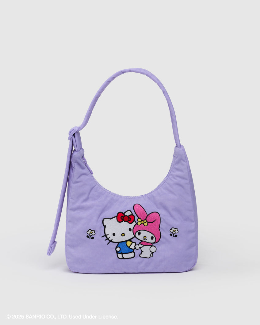 Mini Nylon Shoulder Bag | Embroidered Hello Kitty & My Melody