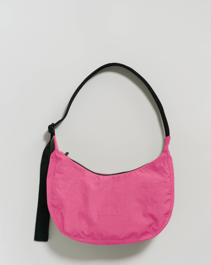 Medium Nylon Crescent Bag | Azalea Pink