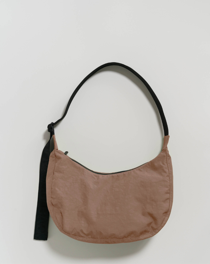 Medium Nylon Crescent Bag | Cocoa