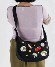 Charger l&#39;image dans la galerie, Medium Nylon Crescent Bag | Embroidered Gudetama