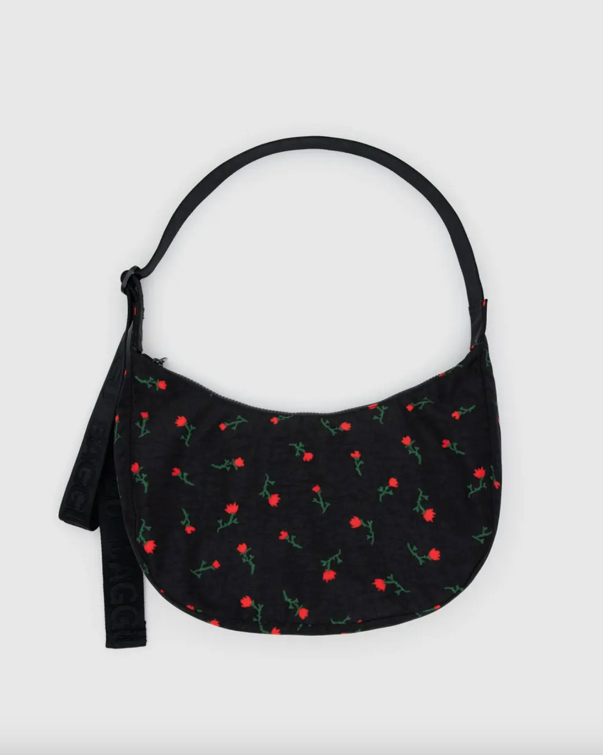 Medium Nylon Crescent Bag | Painted Wildflower