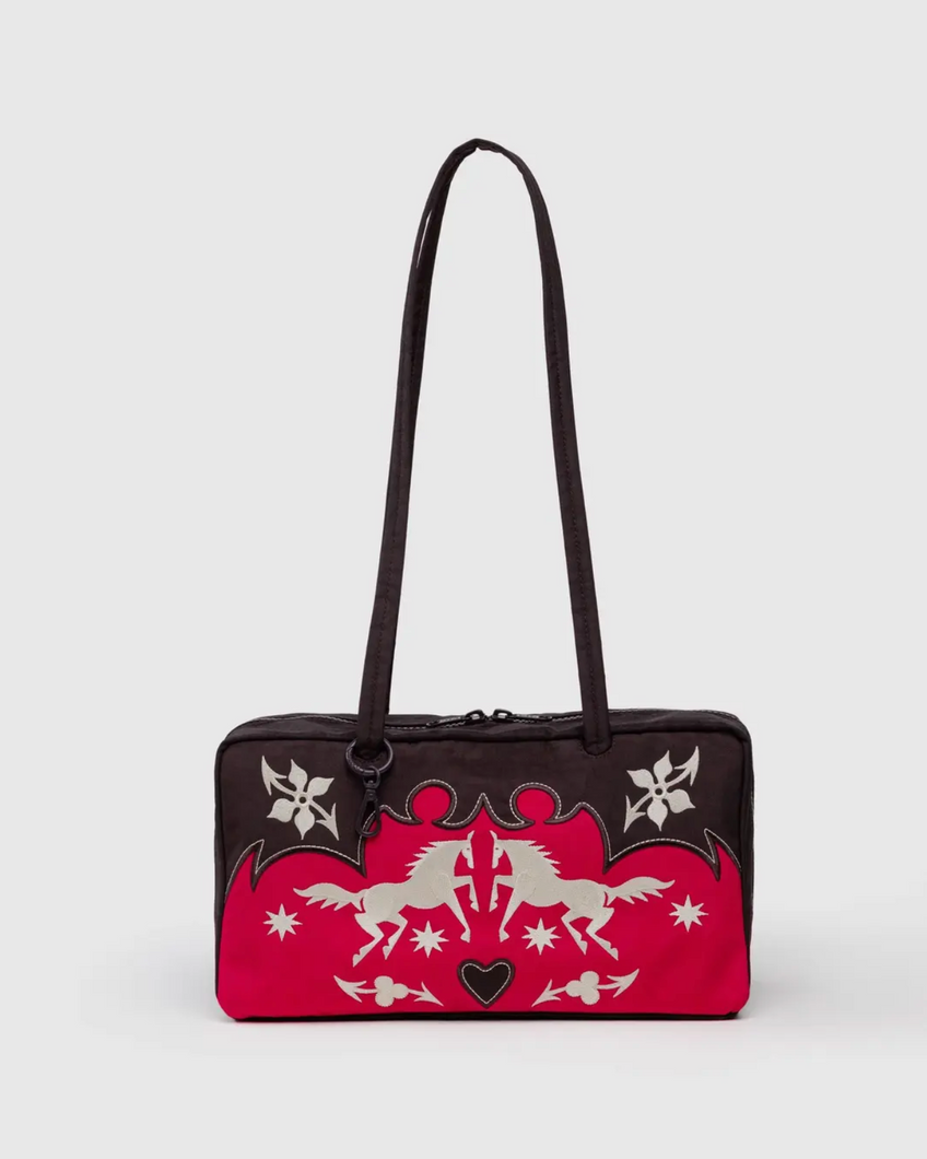 Nylon Bowler Bag | Western Appliqué