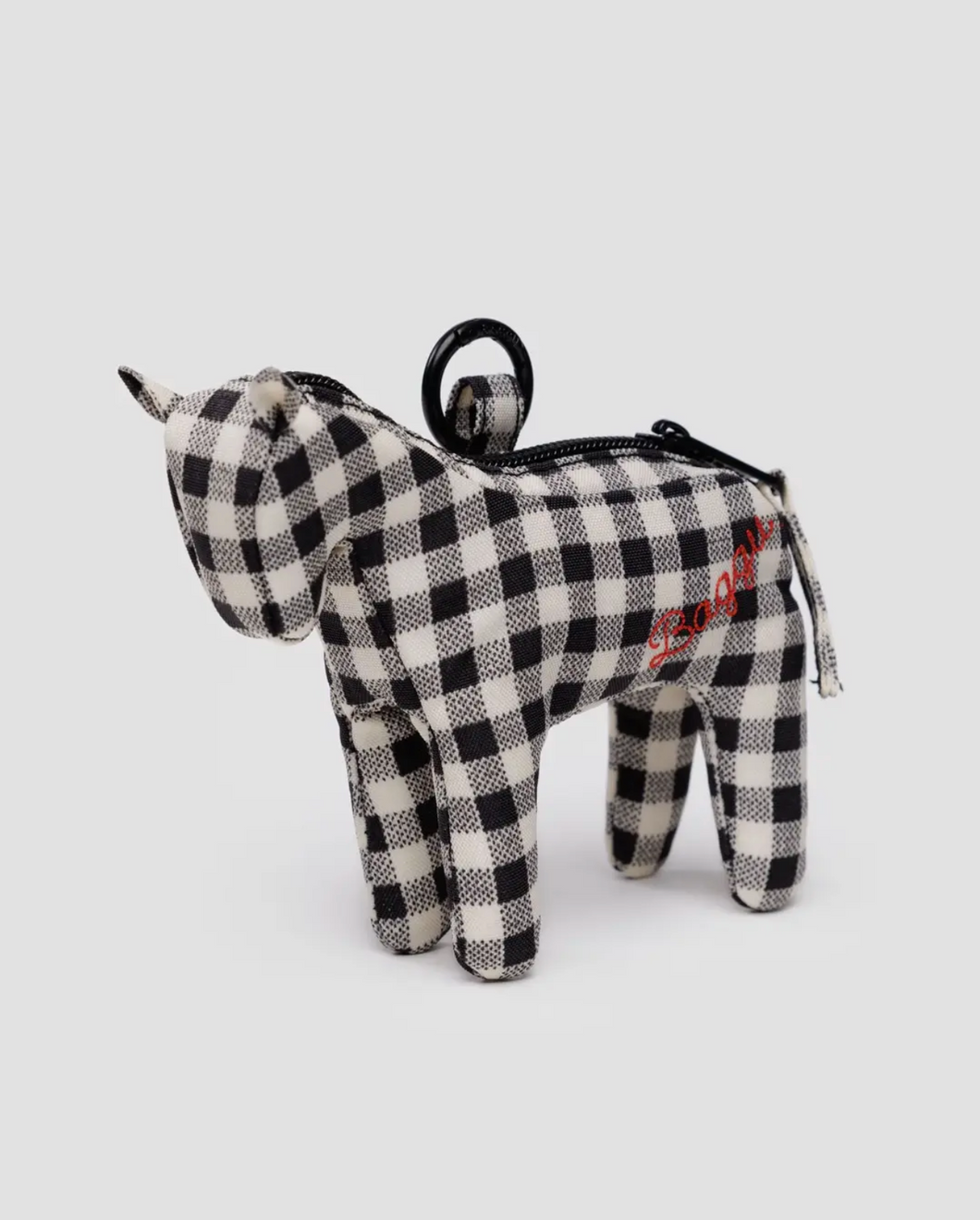 Horse Charm | Black & White Gingham