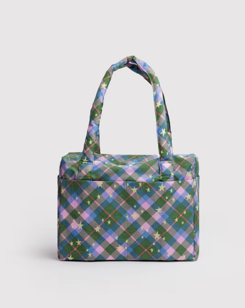 Small Cloud Carry-On | Green Star Plaid