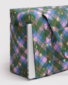 Small Cloud Carry-On | Green Star Plaid