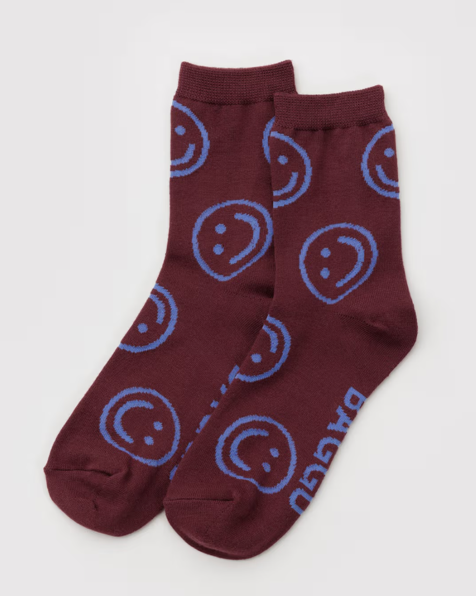 Crew Sock | Mahogany Happy