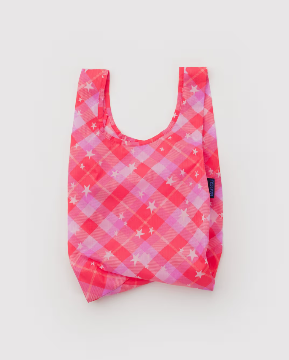 Baby Baggu | Pink Star Plaid