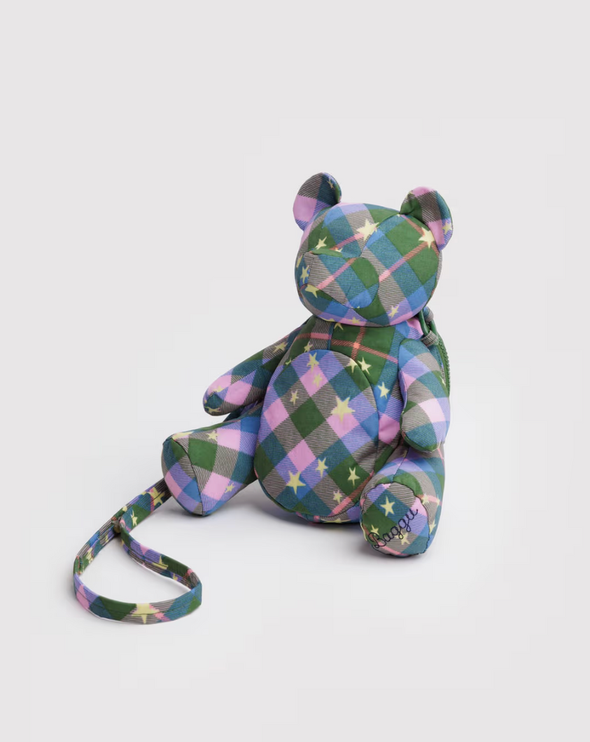Bear Bag | Green Star Plaid