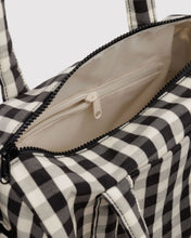 Load image into Gallery viewer, Nylon Duffle Bag | Black and Cream Gingham