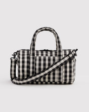 Load image into Gallery viewer, Nylon Duffle Bag | Black and Cream Gingham