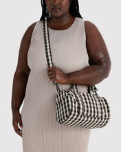 Load image into Gallery viewer, Nylon Duffle Bag | Black and Cream Gingham