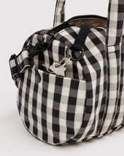 Load image into Gallery viewer, Nylon Duffle Bag | Black and Cream Gingham