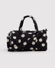 Load image into Gallery viewer, Nylon Duffle Bag | Black and Cream Polka Dot