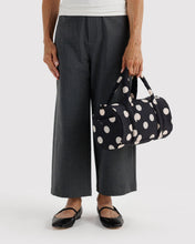 Load image into Gallery viewer, Nylon Duffle Bag | Black and Cream Polka Dot