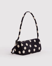 Load image into Gallery viewer, Nylon Loaf Bag | Black and Cream Polka Dot