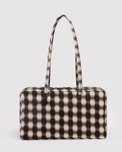 Charger l'image dans la galerie, Medium Nylon Bowler Bag | Blurred Gingham Brown