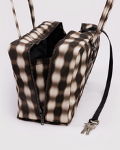 Charger l'image dans la galerie, Medium Nylon Bowler Bag | Blurred Gingham Brown