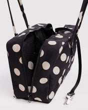 Load image into Gallery viewer, Medium Nylon Bowler Bag | Black and Cream Polka Dot