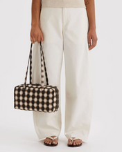 Charger l'image dans la galerie, Nylon Bowler Bag | Blurred Gingham Brown