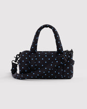 Load image into Gallery viewer, Small Nylon Duffle Bag | Black and Blue Micro Dot