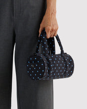Load image into Gallery viewer, Small Nylon Duffle Bag | Black and Blue Micro Dot