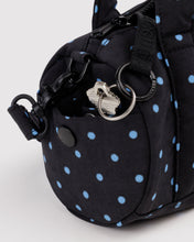 Load image into Gallery viewer, Small Nylon Duffle Bag | Black and Blue Micro Dot