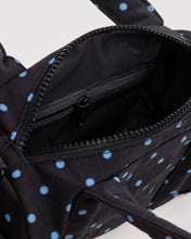 Load image into Gallery viewer, Small Nylon Duffle Bag | Black and Blue Micro Dot
