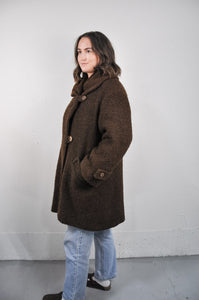 Vintage Boucle Wool Coat | Size M/L