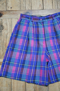 Shorts à carreaux en coton des années 90 | Taille 28
