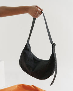 Medium Nylon Crescent Bag | Black