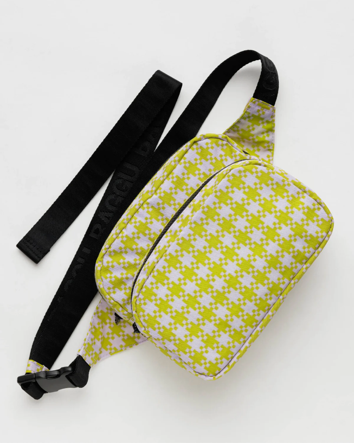 Baggu Fanny Pack | Pink Pistachio Pixel Gingham