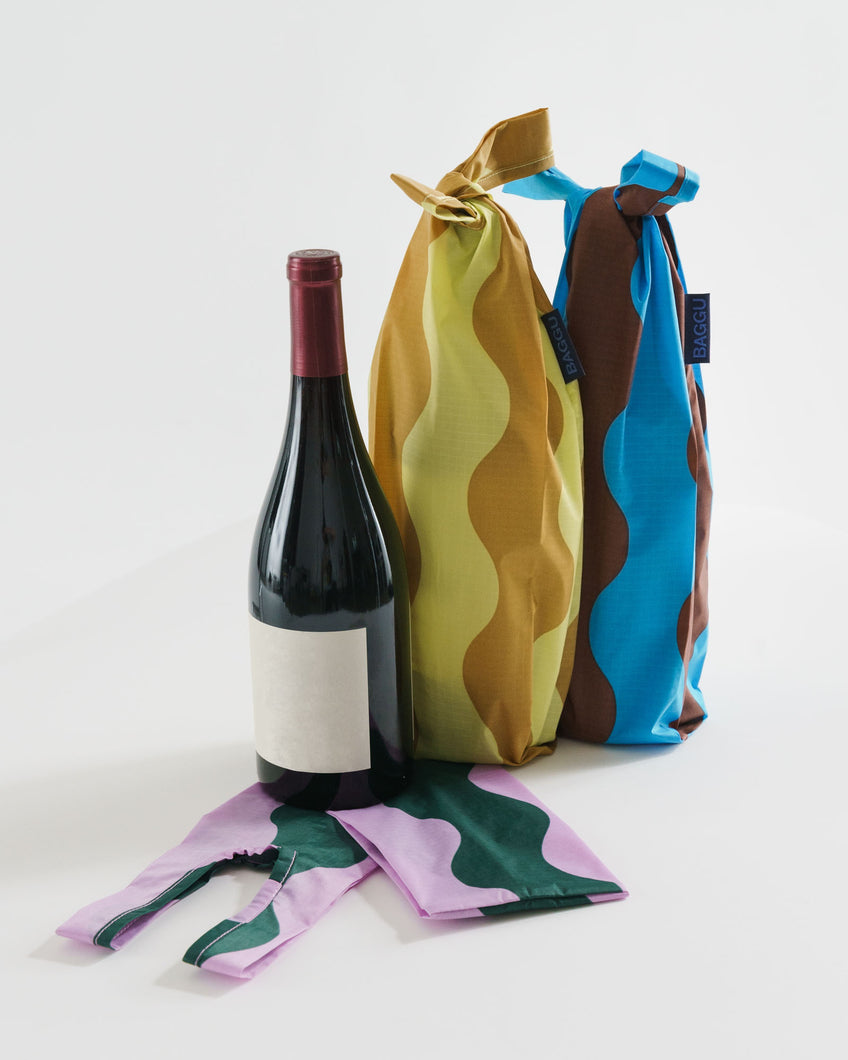 Baggu Reusable Wine Bag | Wavy Stripes